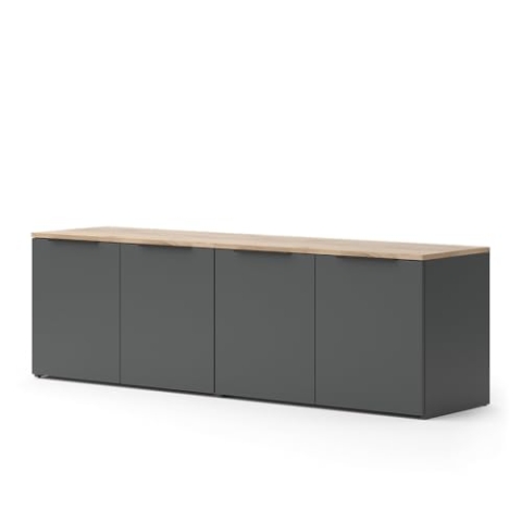 Vicco Wohnwand Wido, TV-Wand, Anthrazit/Sonoma, 2 Teile