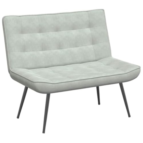 vidaXL Sitzbank Hellgrau 110x74x84 cm Samt, Bank, Sitzbank Wohnzimmer, Wohnzimmerbank, Eingangsbank, Esszimmerbank, Wohnzimmermöbel, Samtbank
