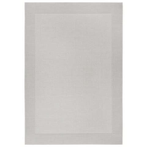 freundin Home Collection Marla In- & Outdoor Teppich - Wetterfest Modernes Design für Balkon Terrasse Wintergarten Badteppich Wohnzimmerteppich Wasserfest, Hellgrau, Silber, 80x150cm