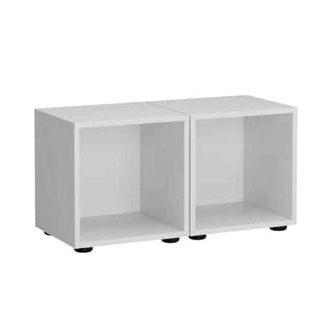 Vicco Kinderregal Estell, Spielzeugregal für Faltboxen, Weiß, 36.4 x 38.2 cm 2-er Set