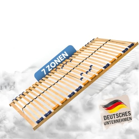 Coemo 7 Zonen Lattenrost MULTIRA - starr, 28 Leisten Lattenroste, Mittelgurt, 100x200 cm, preisgünstiger Bausatz