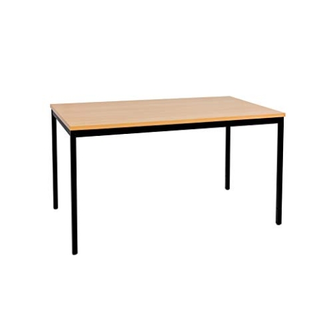 furni24 Schreibtisch-Stahl 160x80x75cm, Buche, TÜV/GS-Einfache Montage, Arbeitstisch, Bürotisch, Küchentisch, Esstisch, Druckertisch Büro-Möbel Arbeitszimmer Computertisch Gaming-Tisch Mehrzwecktisch