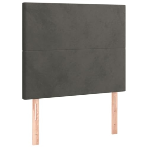 vidaXL Kopfteil 2 STK., Bettkopfteil mit Holzbeinen, Höhenverstellbar Polsterkopfteil für Bett, Betthaupt Bettzubehör Schlafzimmer, Dunkelgrau 100x5x78/88cm Samt