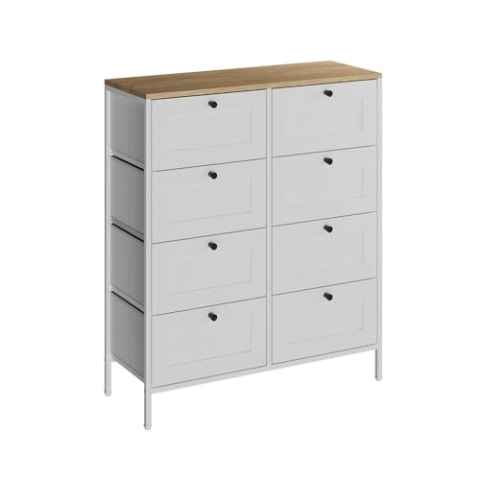 Vicco Kommode Belaro, Kommodenschrank, Weiß, 80 x 95 cm mit 8 Schubladen