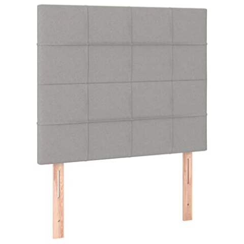 vidaXL LED Kopfteil, Bettkopfteil mit Holzbeinen, Höhenverstellbar Polsterkopfteil für Bett, Betthaupt Bettzubehör Schlafzimmer, Hellgrau 100x5x118/128cm Stoff