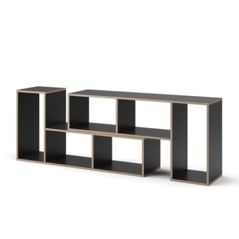 Vicco Bücherregal Tetrix, Regal für Bücher, Anthrazit, 112.8 x 56.4 cm 2er Set