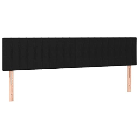 vidaXL Kopfteil 2 STK., Bettkopfteil mit Holzbeinen, Höhenverstellbar Polsterkopfteil für Bett, Betthaupt Bettzubehör Schlafzimmer, Schwarz 90x5x78/88cm Stoff