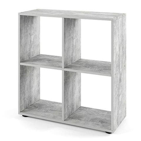 Vicco Raumteiler Tetra, stehendes Bücherregal, Beton, 72 x 72.6 cm