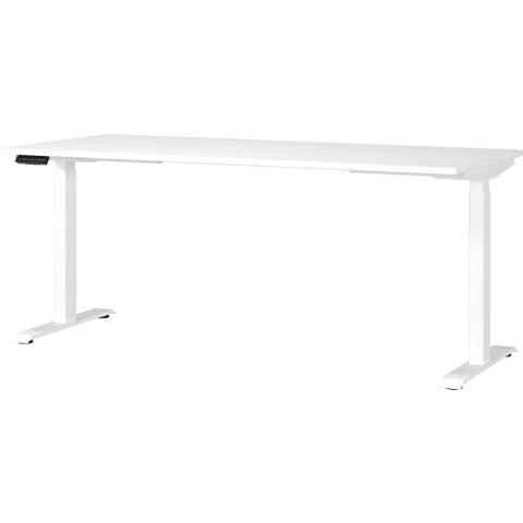 Germania Schreibtisch 7909-84, in Weiß, EL. höhenverstellb., 180 x 120 x 80 cm (BxHxT)