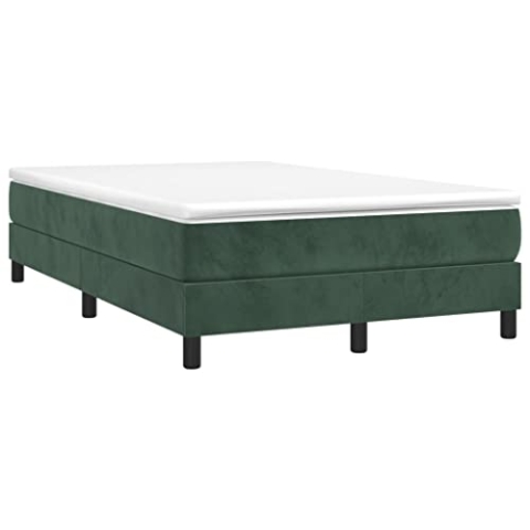 vidaXL Bettgestell, Polsterbett Bett für Schlafzimmer, Bettrahmen mit Lattenrost Stützbeinen, Schlafzimmerbett Doppelbett, Dunkelgrün 120x200cm Samt
