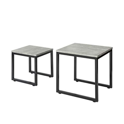 SoBuy FBT42-HG 2er Set Couchtisch Beistelltisch 2-teilig Satztisch Sofatisch Kaffeetisch Tisch-Set grau
