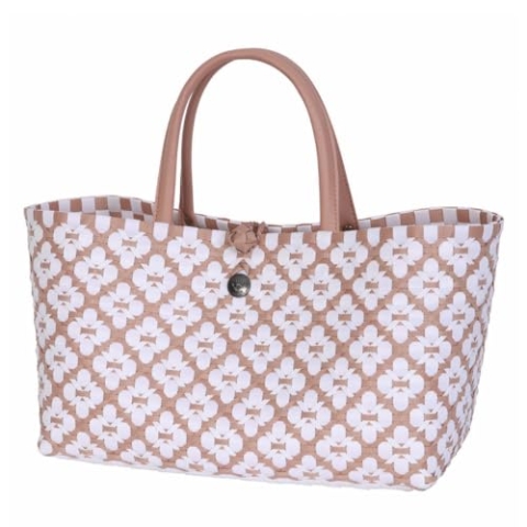 Mini Motif Bag Handbag Copper Blush with White Pattern Size S with Short PU Handles