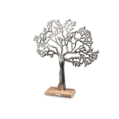 formano Lebensbaum aus Aluminium mit Mangoholz ca. 42 cm Dekoration Baum