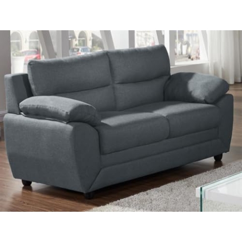 Vente-unique-Sofa 2-Sitzer - Stoff - Anthrazit - Manoa