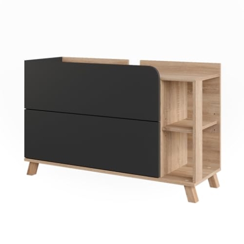 Vicco Waschbeckenunterschrank Karen, Sonoma/Anthrazit, 100 x 65 cm mit 2 Schubladen