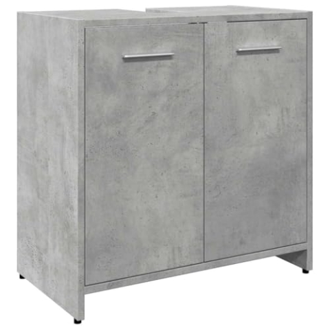 vidaXL Waschbeckenunterschrank Betongrau 60x33x60 cm Holzwerkstoff, Waschtisch, Waschbeckenunterschrank, Waschtisch Unterschrank