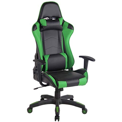 CLP Gaming Bürostuhl Miracle Mit Kunstlederbezug | Höhenverstellbarer Gamingstuhl Mit Leichtlaufrollen Erhältlich, Farbe:schwarz/grün