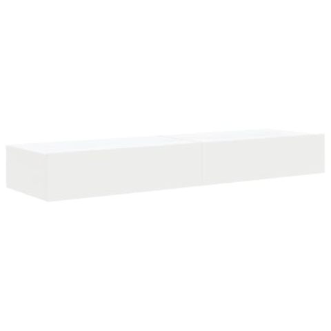vidaXL TV Schrank 2 STK., Fernsehschrank mit LED-Leuchten, Lowboard HiFi Schrank mit viel Stauraum, Wandmontage Fernsehtisch TV Möbel, Weiß