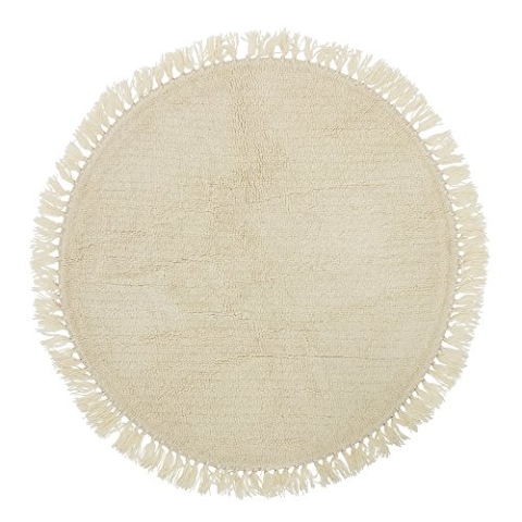 Bloomingville Nordic Lanea Teppich Rund aus Wolle in der Farbe Natur mit einem Durchmesser von 110 cm, 32708249