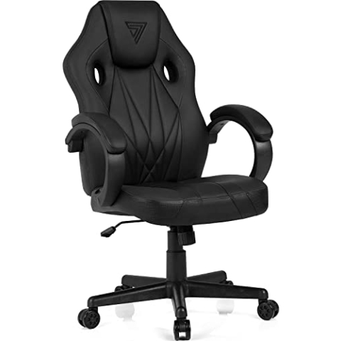 SENSE7 Gaming Prism Bürostuhl Zocker Gamer Ergonomischer Stuhl Armlehne Einteiliger Stahlrahmen Einstellbarer Neigungswinkel Schwarz, 119x62x58, 5907783039720