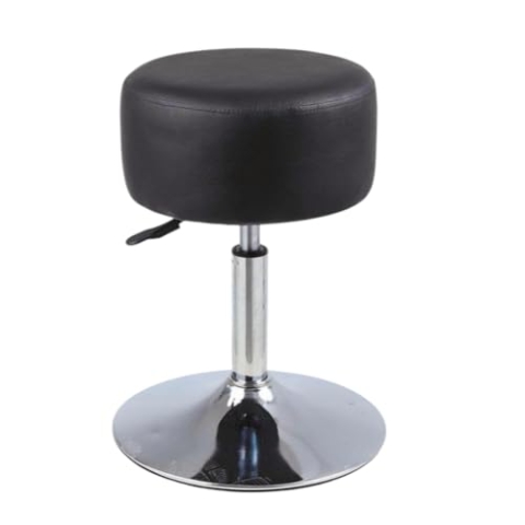 Schminktisch Hocker - verstellbar bis 65 cm - Schwarz mit Silber - Frisiertisch Stuhl - Frisiertisch Hocker