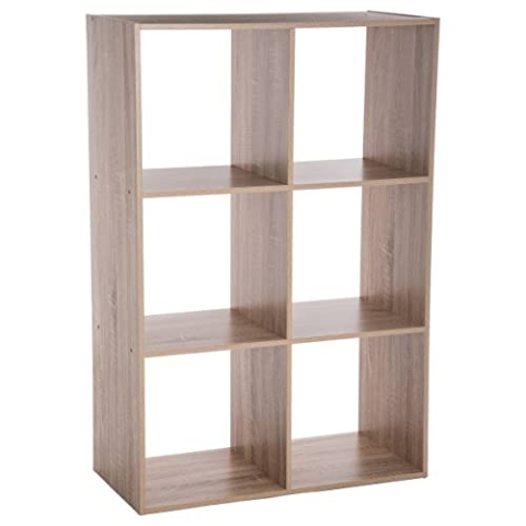 Holzregale 6 Boxen natürliche Mischung