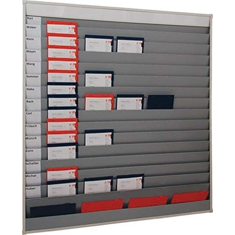 Planungstafel H1765xB1580xT78mm 15 Schienen grau