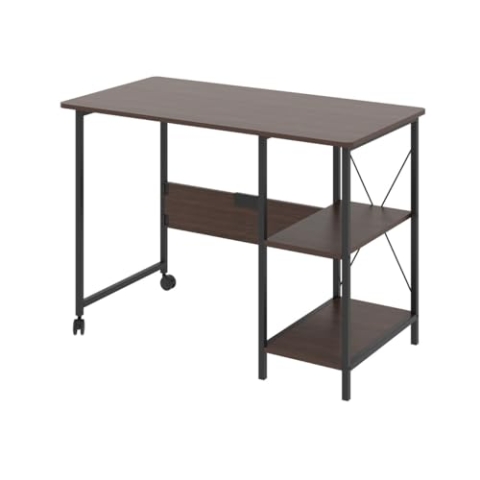 Maclean MC-411 Klappbarer Loft-Schreibtisch, Schreibtisch, Computertisch, Bürotisch | 107x45x75 cm, max. 150 kg Belastung, Klappbar (Dunkles Walnussholz)