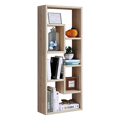 VCM Holz Aufbewahrung | Bücherregal | Maße H. 92 x B. 36 x T. 15 cm | Medienregal | schicker Blickfang Raumteiler | Standregal - Vilo Honig-Eiche