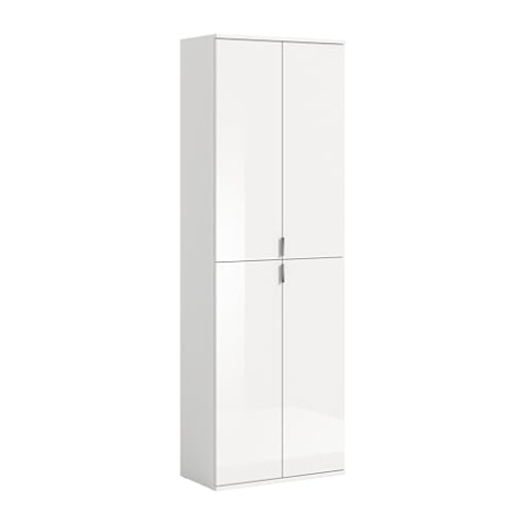 xonox.home Systemmöbel Projekt X Hochschrank Ordnungssystem Stauraum Stauraumlösung Schrank in Front weiß Hochglanz Korpus weiß, ca.61x193x34 cm