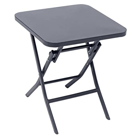 Hespéride - Quadratischer Gartenbeistelltisch Greensboro in Grafitgrau - 40 × 40 cm - Graphitgrau