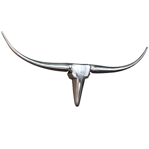 Riess Ambiente Design Accessoire Bull 125 cm XL Wanddekoration Metall-Aluminium Legierung Geweih
