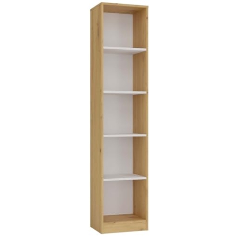 CDF Regal 40 cm | Eiche Artisan & Weiss | BÜCHERREGAL MIT ABLAGEN | IDEAL FÜR Wohnzimmer & BÜRO