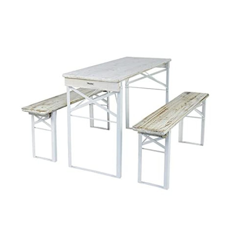 MaximaVida klappbare Picknicktischgarnitur Berlin, whitewash, 120 cm