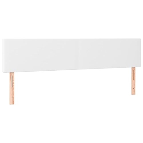 vidaXL LED Kopfteil Polsterkopfteil Bettkopfteil Betthaupt für Bett Bettrahmen Bettgestell Schlafzimmer Bettzubehör Weiß 180x5x78/88cm Kunstleder