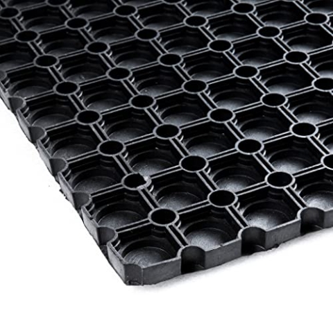 Vivol Geschlossene Gummi Ringmatte - wasserdichte Löcher - Fußmatte für außen im Garten oder an der Hintertür … (80x120 cm)