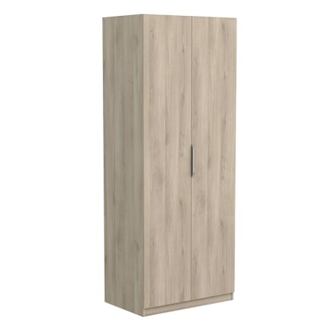 Demeyere 391388 Kleiderschrank, 2 Türen, 1 Nische, modern, Kronberg Eiche, 79,4 x 51,1 x 203 cm, Holzwerkstoff, grau