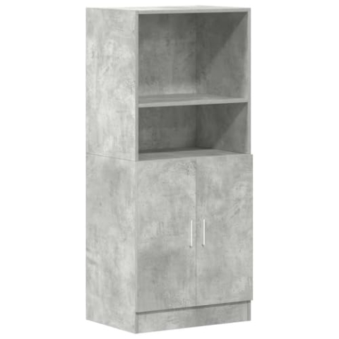 vidaXL Küchenschrank Betongrau 57x41,5x131,5 cm Holzwerkstoff, Schrank, Küchenzeile, Beistellschrank, Vorratsschrank, Geschirrschrank, Sideboard