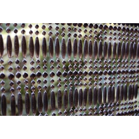 CASA Türvorhang FREJUS 1 Perlenvorhang Fliegenvorhang Insektenvorhang Balkonvorhang Dunkelbraun, Maße:120 x 230 cm