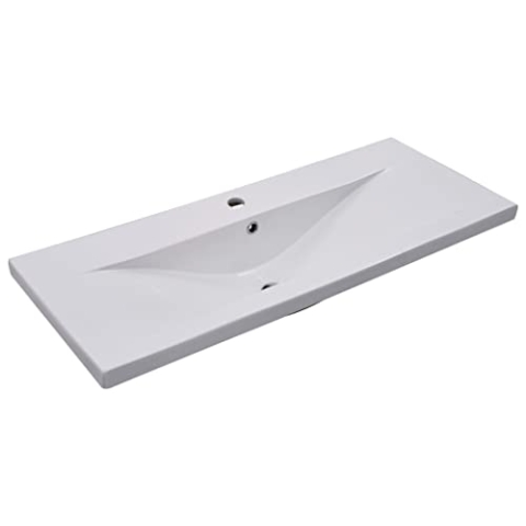 vidaXL Einbauwaschtisch, 101 x 39,5 x 18,5 cm, Keramik, Weiß