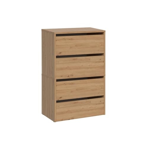 CDF Schuhschrank Modo X2 | Farbe: Eiche Artisan | Ideal für Vorzimmer, Flur, Büro | Schuhaufbewahrung | Schuhregale | modern | offene Einlegenböden