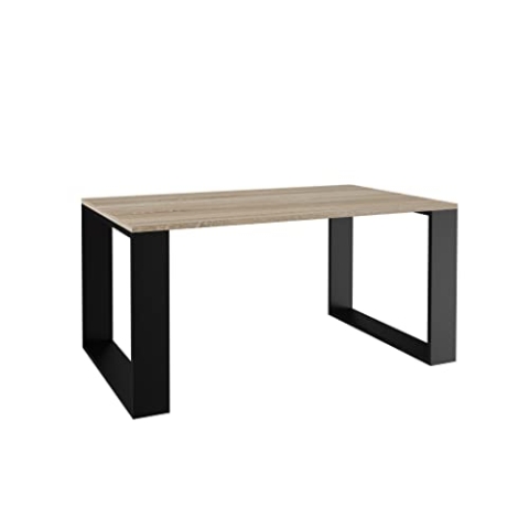CDF Couchtisch Modern | Farbe: Eiche Sonoma-Schwarz | Moderne Bank für EIN Wohnzimmer, Zimmer, Büro | Form: Quadrat Rechteck | Regal für Kleinigkeiten, Zeitungen, Magazine oder Bücher