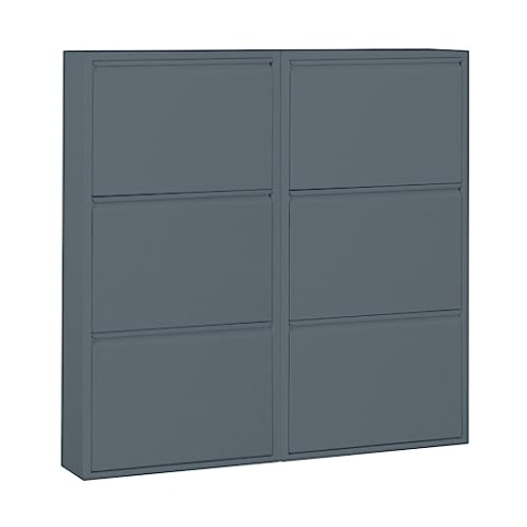 ebuy24 Pisa Schuhschrank mit 6 Klappen/Türen in grau