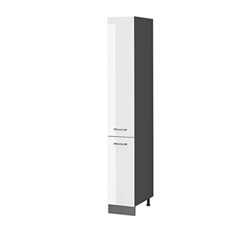 Vicco Apothekerschrank R-Line, Medizinschrank für die Küche, Weiß Hochglanz/Anthrazit, 30 cm