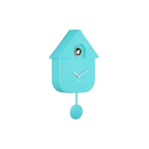 Wall Clock Modern Cuckoo ABS Turquoise Blue