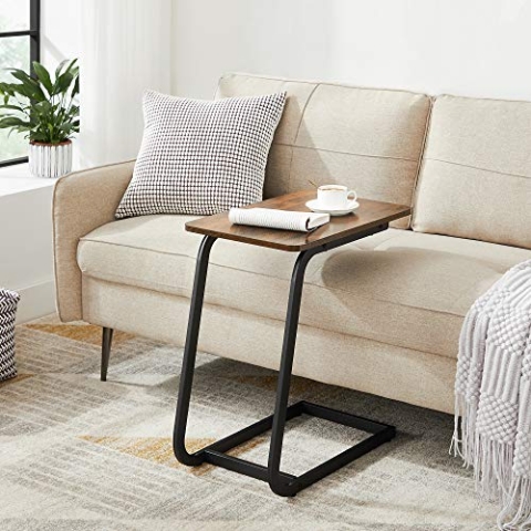 ACAZA Beistelltisch im Vintage-Look, ideal für Sofa oder Bett, 50 x 62 x 35 cm, Schwarz und Braun