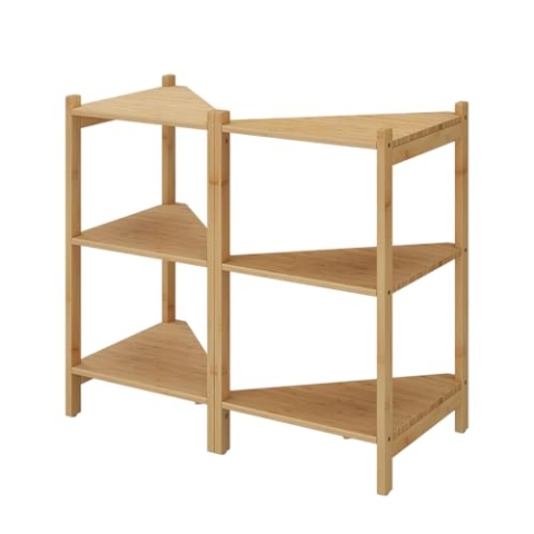 Vicco Waschbeckenunterschrank Zeno, Waschtischunterschrank, Bambus, 68 x 60.5 cm 2er Set