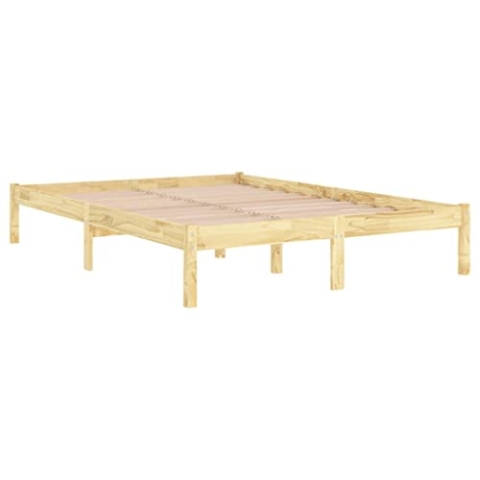 vidaXL Massivholzbett, Bett Holzbett für Schlafzimmer, Bettgestell Bettrahmen mit Lattenrost, Doppelbett Schlafzimmerbett, Modern, 120x190cm