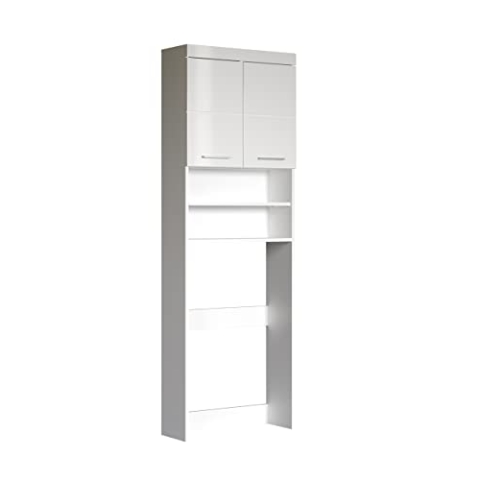 trendteam smart living - Waschmaschinenüberbau - Bad - Amanda - Aufbaumaß (BxHxT) 63 x 187 x 24 cm - Farbe Weiß Hochglanz - 139311501