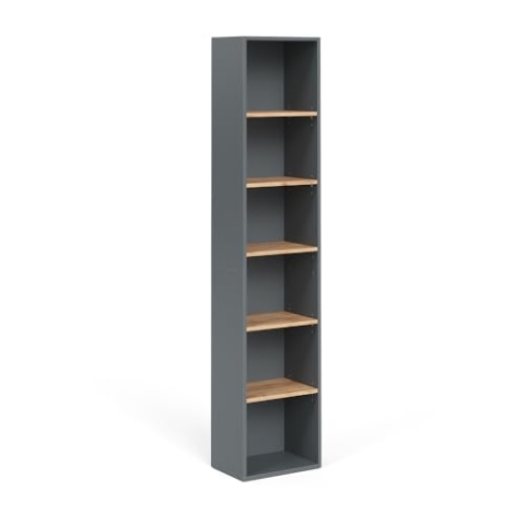 Vicco Hochschrank Viktor, Anthrazit/Goldkraft Eiche, 40.2 x 188.6 cm